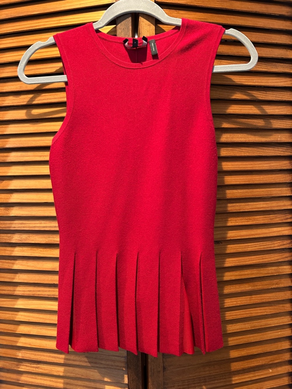 Theory Girls' Sleeveless Red Pleated Hem Dress